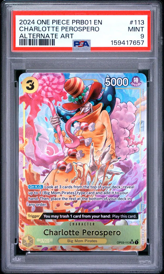 2024 #113 Charlotte Perospero PSA 9 One Piece PRB01-Premium Booster -One Piece Card the Best-