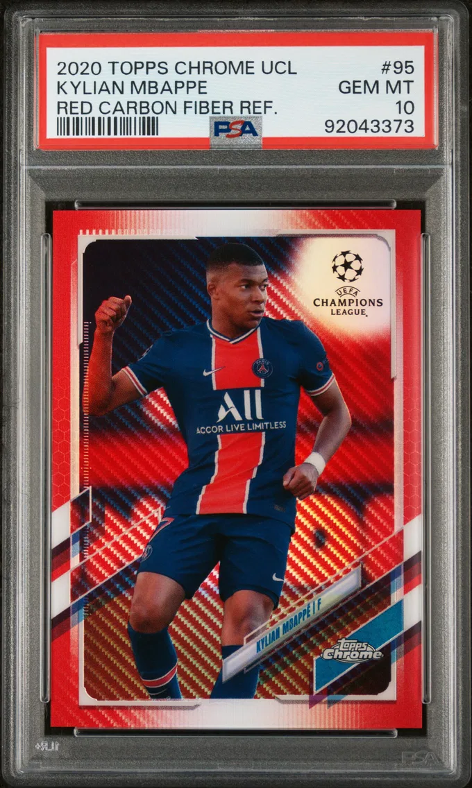 2020 #95 Kylian Mbappe PSA 10 Topps Chrome UEFA Champions League