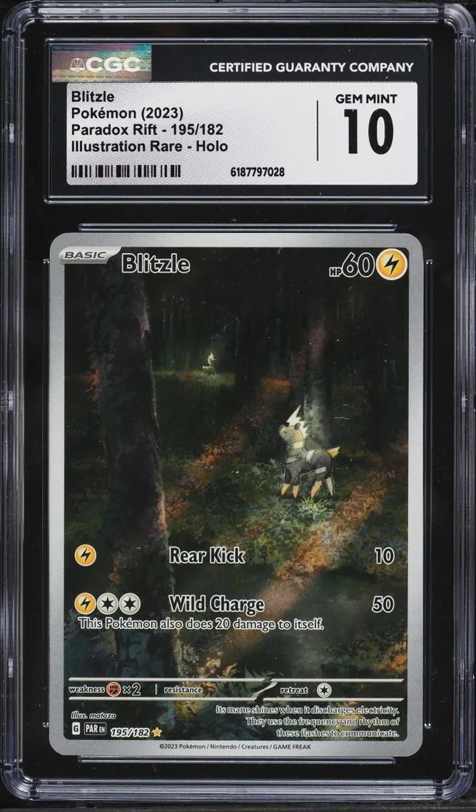 2023 Paradox Rift - PAR EN - English Blitzle Pokemon Scarlet & Violet Paradox Rift IR #195/182 CGC 10