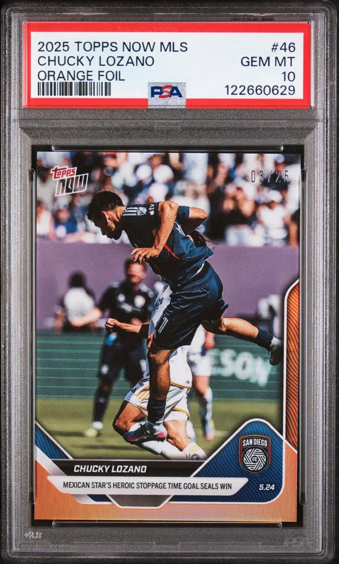 2025 #46 Chucky Lozano PSA 10 Topps Now MLS