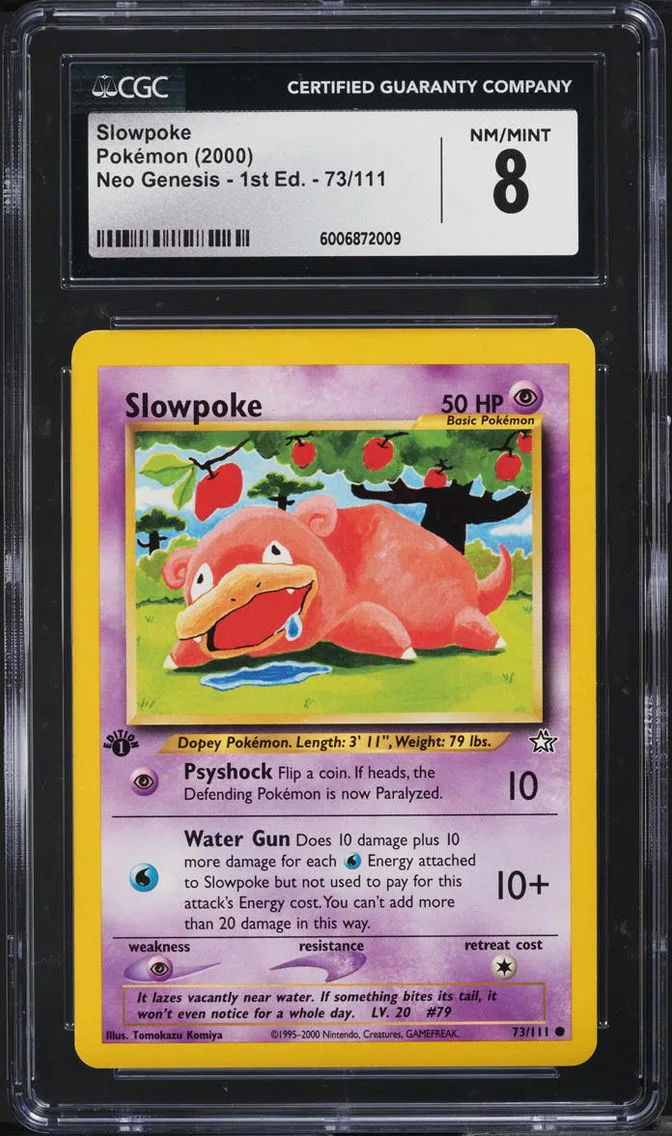 2000 #73 Slowpoke CGC 8 Pokemon Neo Genesis 1st Edition