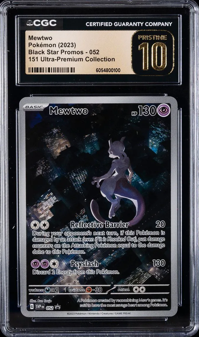 2023 #052 Mewtwo CGC 10 Pristine Svp EN-SV Black Star Promo Pokemon