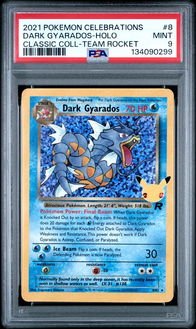 2021 #8 Dark Gyarados-Holo PSA 9 Celebrations Classic Collection Pokemon