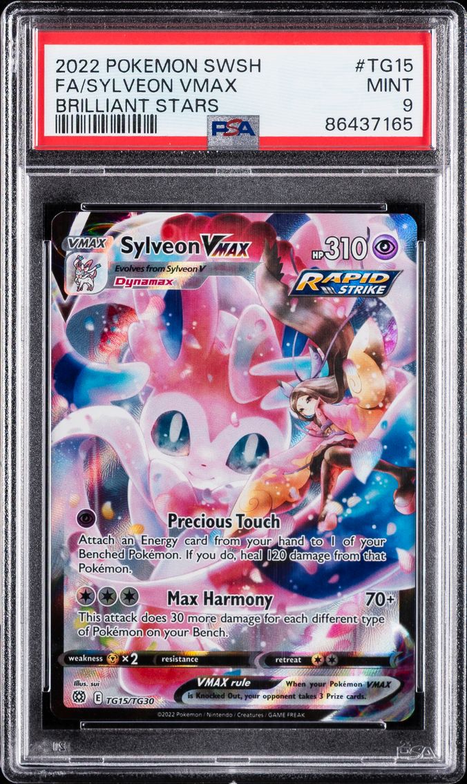 2022 #TG15 Full Art/Sylveon Vmax PSA 9 Sword & Shield Brilliant Stars Pokemon