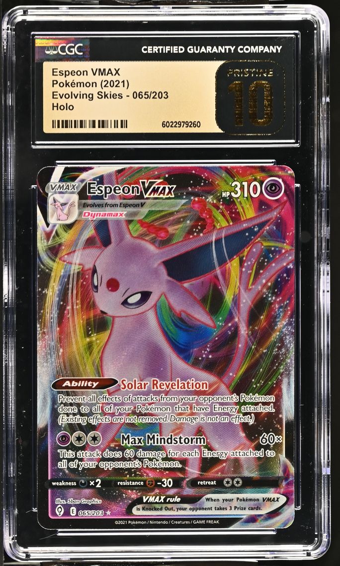 2021 #065 Espeon VMAX CGC 10 Pristine Evolving Skies - English