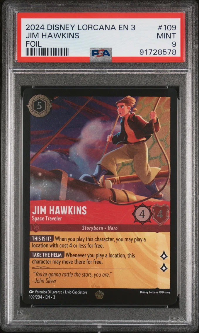 2024 #109 Jim Hawkins - Space Traveler PSA 9 Disney Lorcana EN 3-Into the Inklands