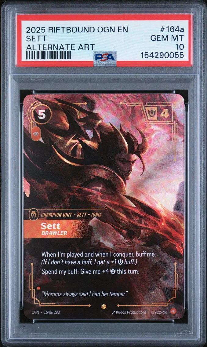 2025 #164a Sett - Brawler PSA 10 Riftbound: League of Legends Ogn-Origins