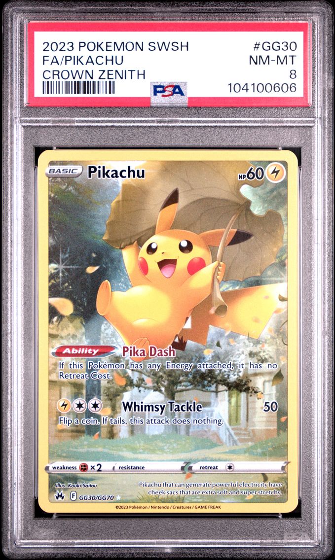 2023 #GG30 Full Art/Pikachu PSA 8 Sword and Shield Crown Zenith Pokemon
