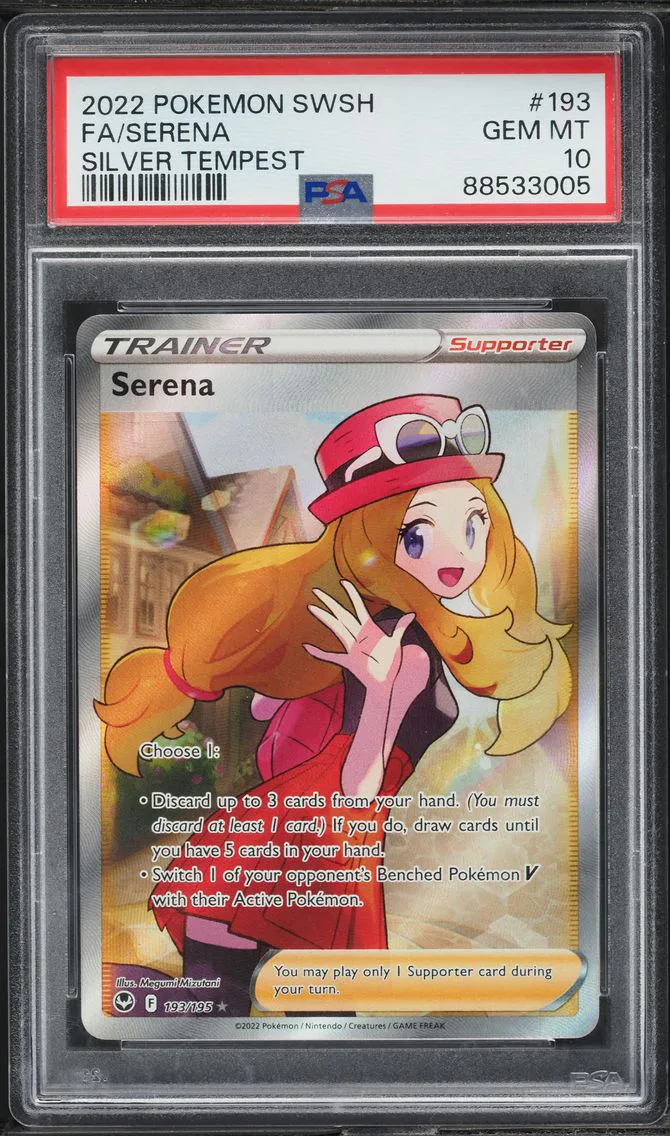 2022 #193 SWORD & SHIELD SILVER TEMPEST FULL ART SERENA PSA 10 POKEMON