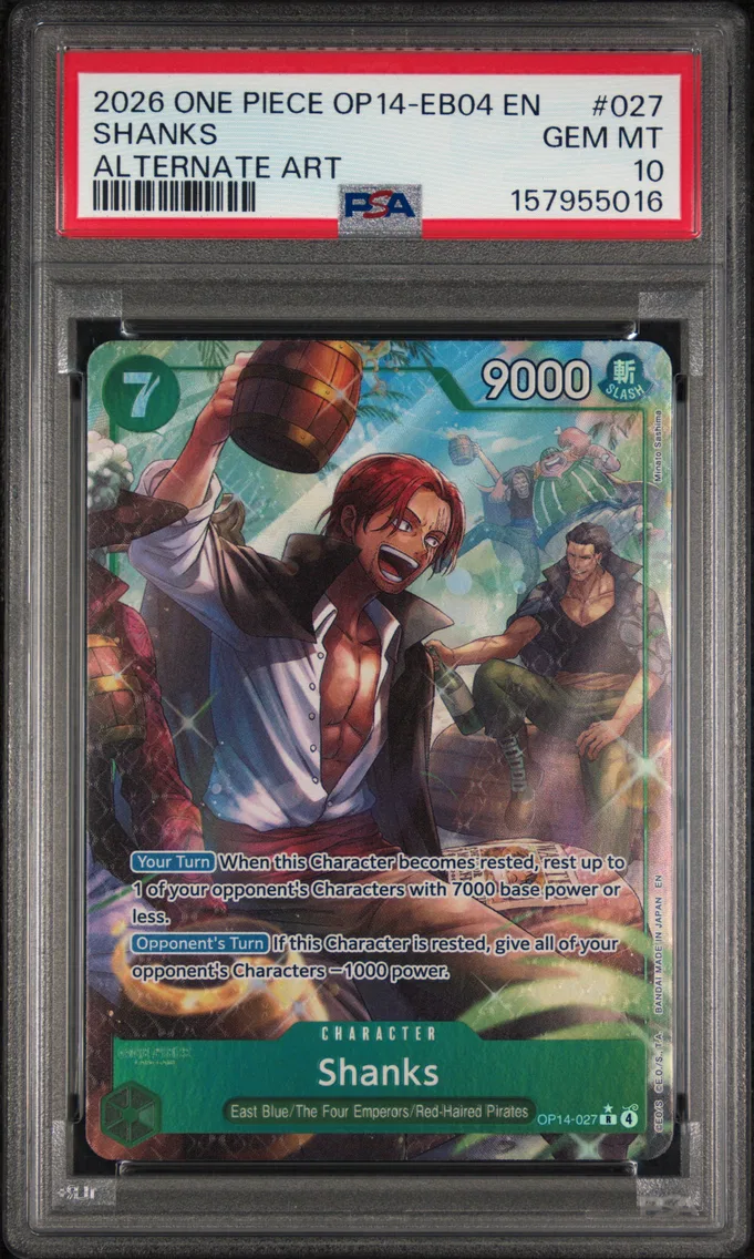 2026 #027 Shanks PSA 10 One Piece OP14-EB04-the Azure Sea's Seven