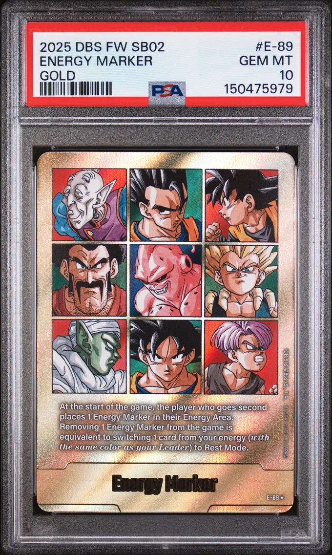 2025 #E-89 Energy Marker PSA 10 Dragon Ball Super Card Game Fusion World Manga Booster 02