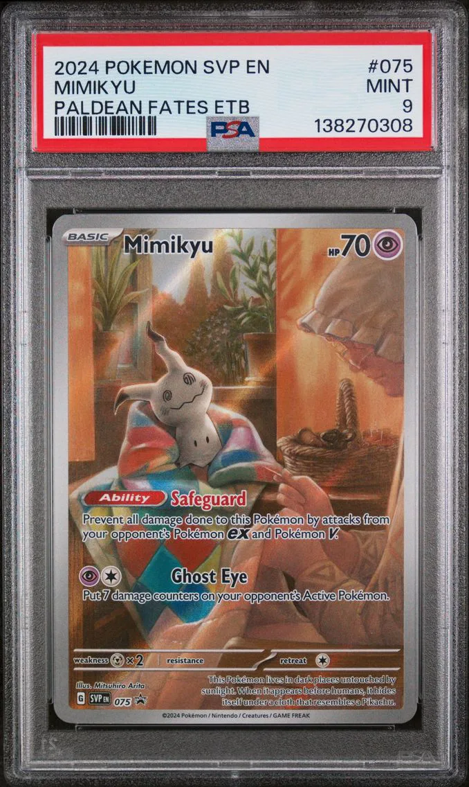 2024 #075 Mimikyu PSA 9 Svp EN-SV Black Star Promo