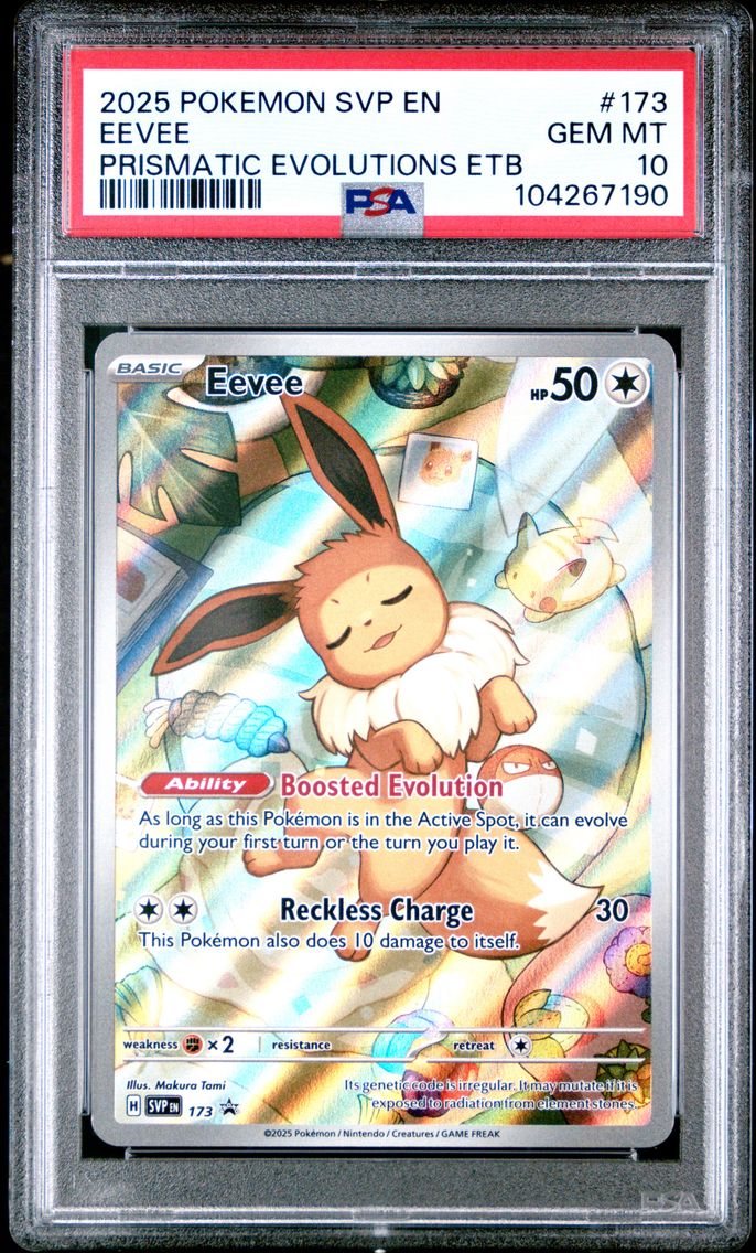 2025 #173 Eevee Prismatic Evolutions Elite Trainer Box PSA 10 Svp EN-SV Black Star Promo Pokemon