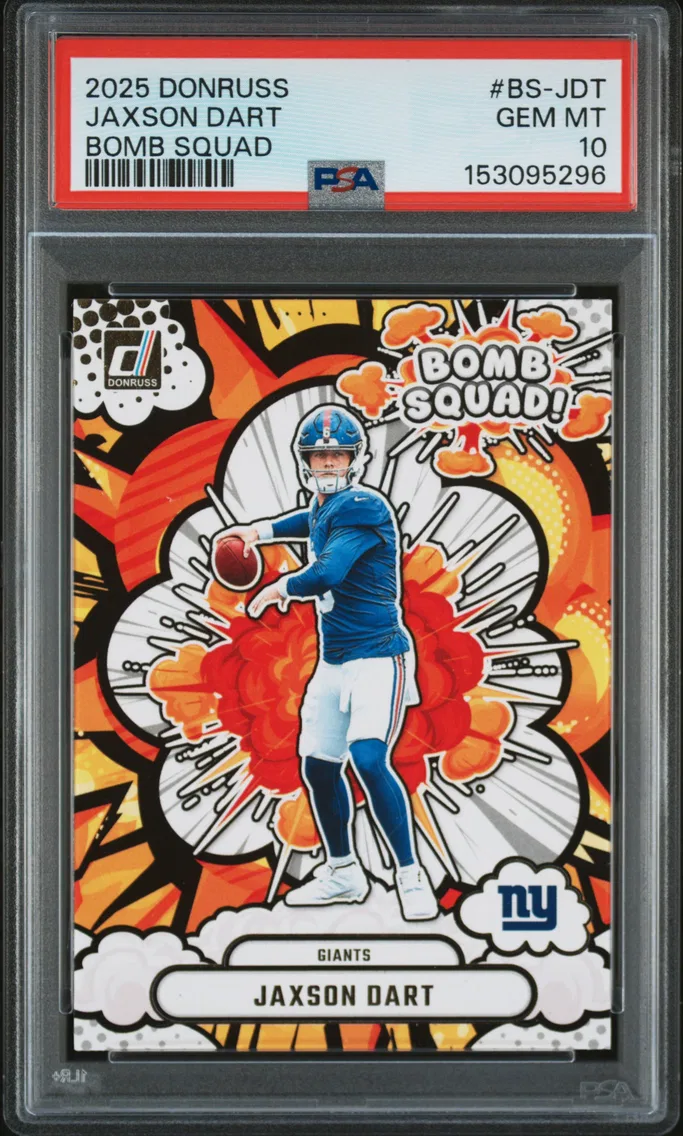 2025 #BS-JDT Jaxson Dart PSA 10 Panini Donruss Bomb Squad