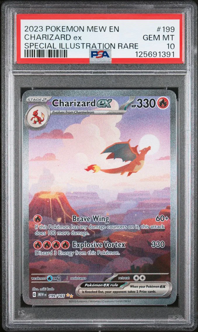 2023 #199 Charizard EX PSA 10 Mew EN-151