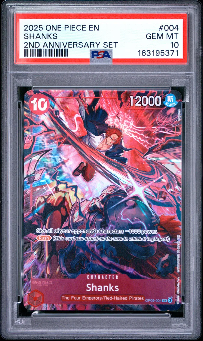 2025 #004 Shanks PSA 10 One Piece English Version 2nd Anniversary Set