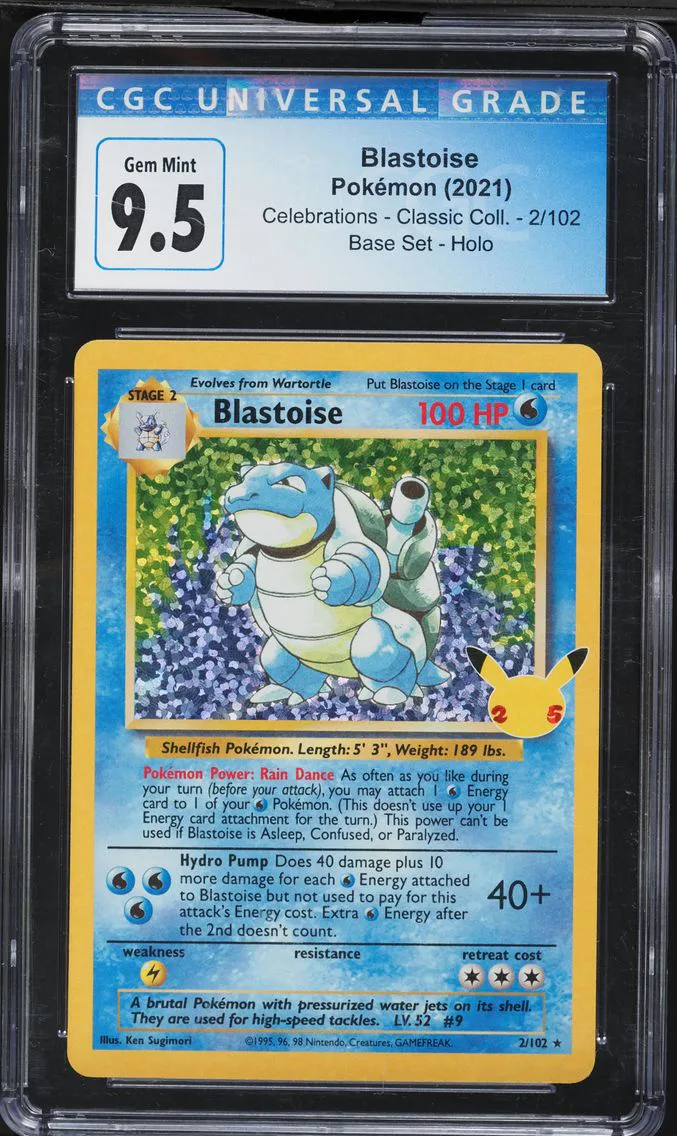 2021 #2 Blastoise-Holo CGC 10 Celebrations Classic Collection Pokemon