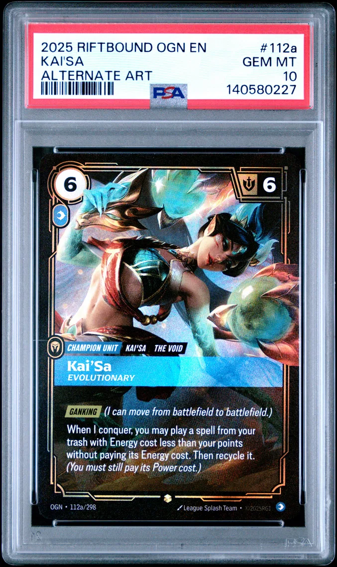2025 #112a Kai'SA - Evolutionary PSA 10 Riftbound: League of Legends Ogn-Origins