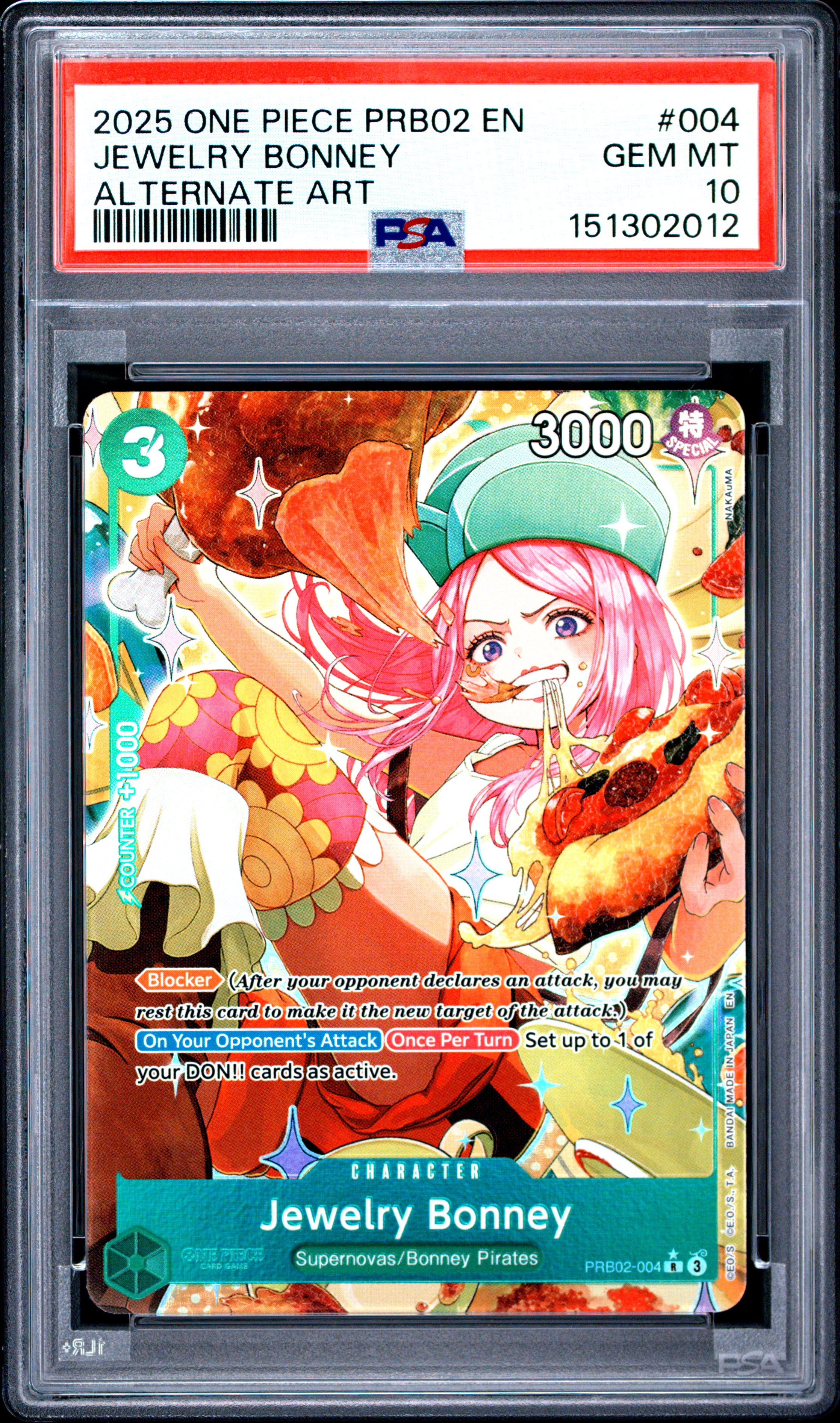 2025 #004 Jewelry Bonney PSA 10 One Piece Prb02-Premium Booster -One Piece Card The Best- Vol.2
