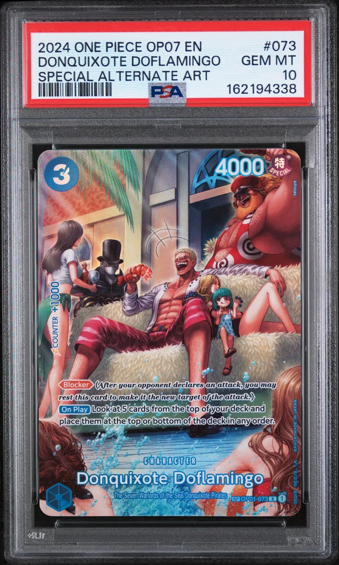 2024 #073 Donquixote Doflamingo PSA 10 One Piece OP07-500 Years in the Future