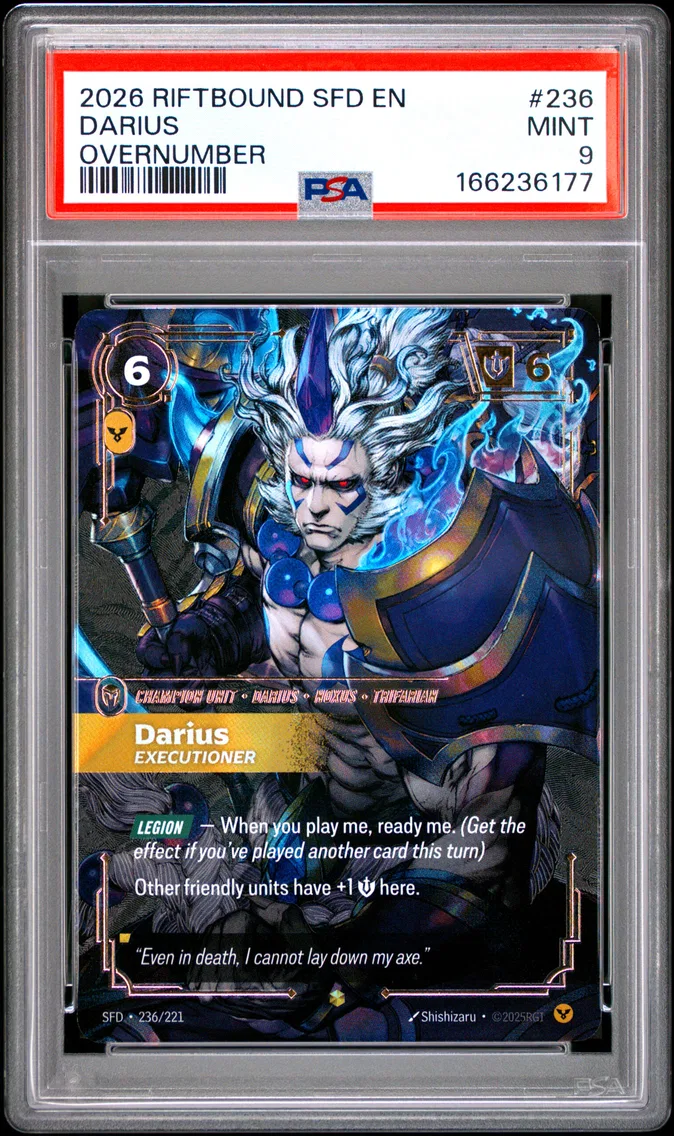 2026 #236 Darius - Executioner PSA 9 Riftbound: League of Legends Sfd-Spiritforged