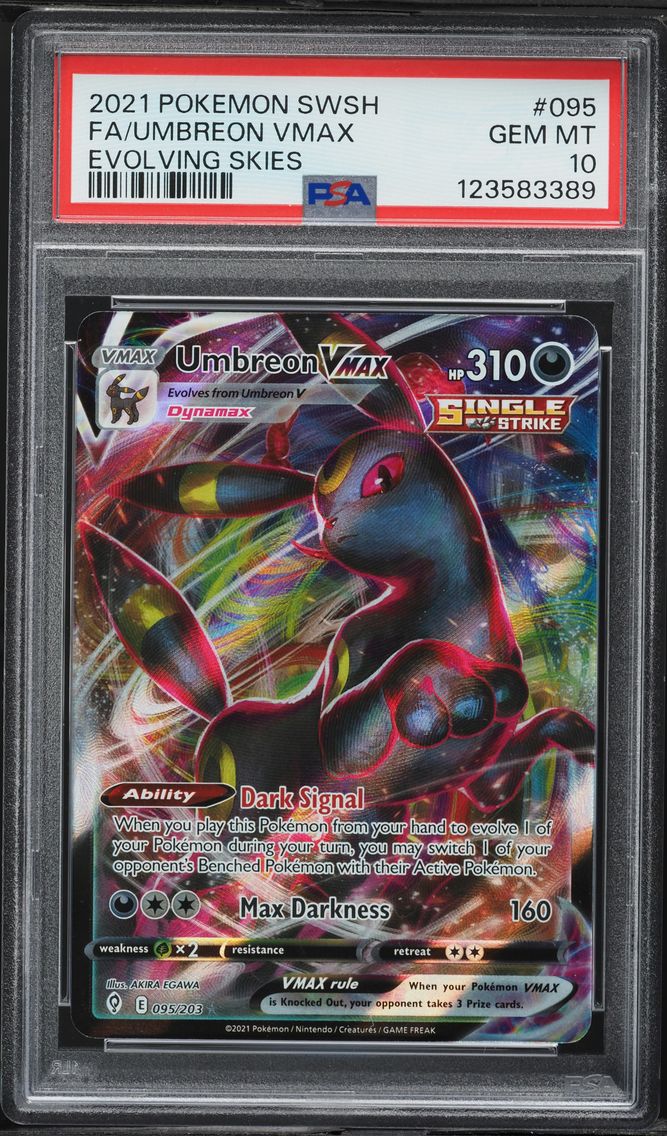 2021 #095 Full Art/Umbreon Vmax PSA 10 Sword & Shield Evolving Skies Pokemon