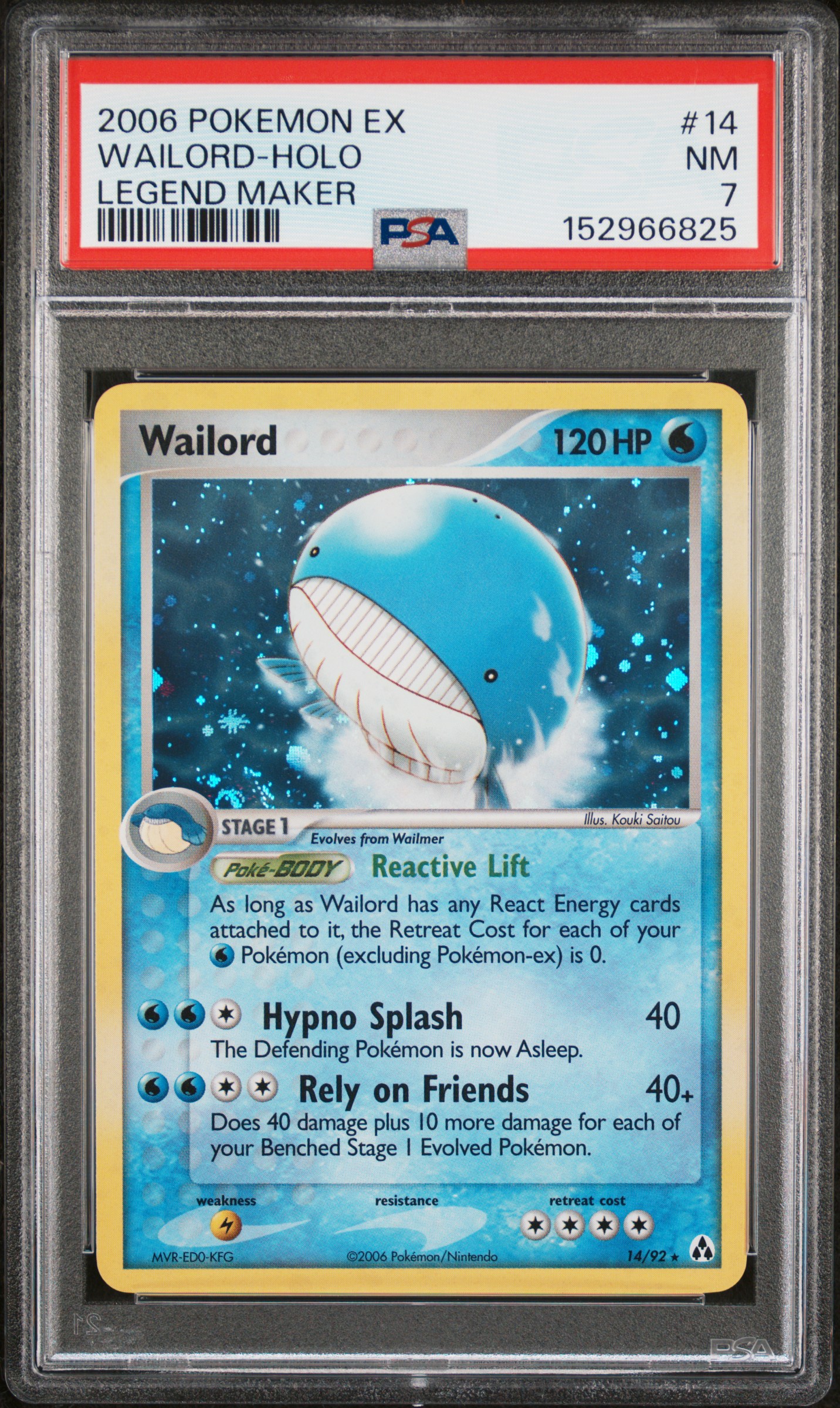 2006 #14 Wailord-Holo PSA 7 Ex Legend Maker