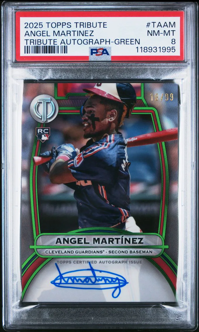 2025 #TAAM Angel Martinez PSA 8 Topps Tribute Tribute Autographs