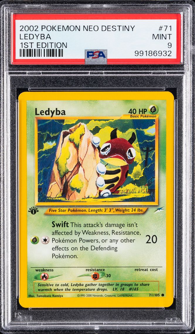 2002 #71 Ledyba 1st Edition PSA 9 Neo Destiny Pokemon