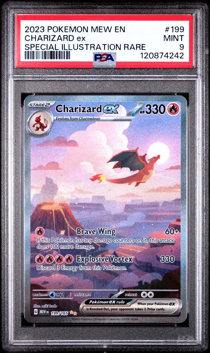 2023 #199 Charizard EX PSA 9 Mew EN-151 Pokemon