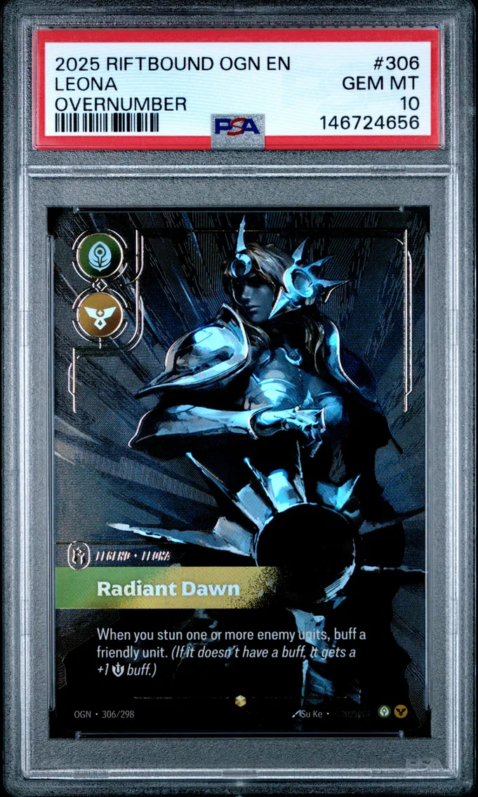 2025 #306 Leona - Radiant Dawn PSA 10 Riftbound: League of Legends Ogn-Origins