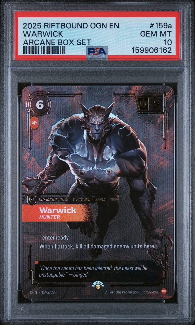 2025 #159a Warwick - Hunter PSA 10 Riftbound: League of Legends Ogn-Origins