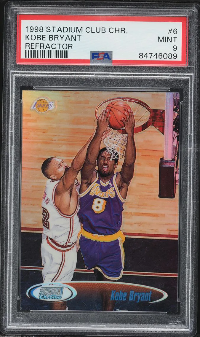 1998 #6 Kobe Bryant PSA 9 Stadium Club Chrome Basketball