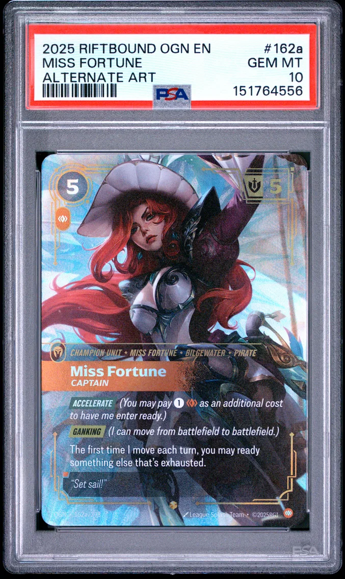 2025 #162a Miss Fortune - Captain PSA 10 Riftbound: League of Legends Ogn-Origins