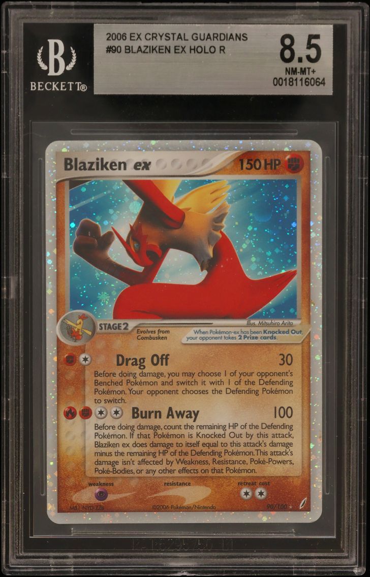 2006 #90 Blaziken EX HOLO R BGS 8.5 EX Crystal Guardians