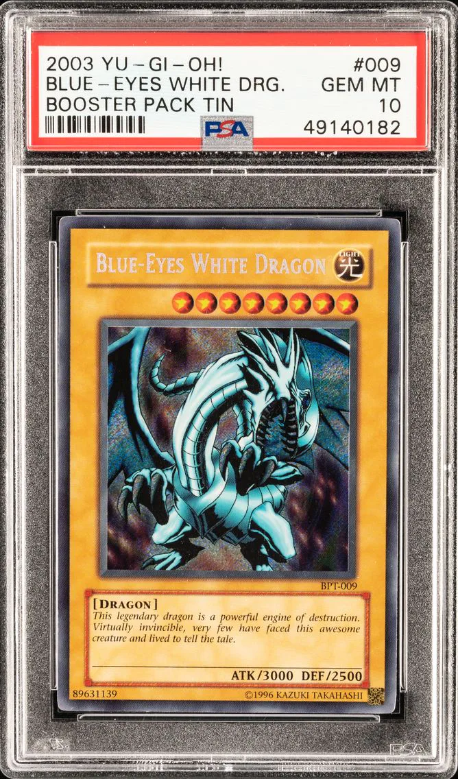 BLUE-EYES WHITE DRAGON BPT-009 BOOSTER PACK TIN 2003 PSA 10