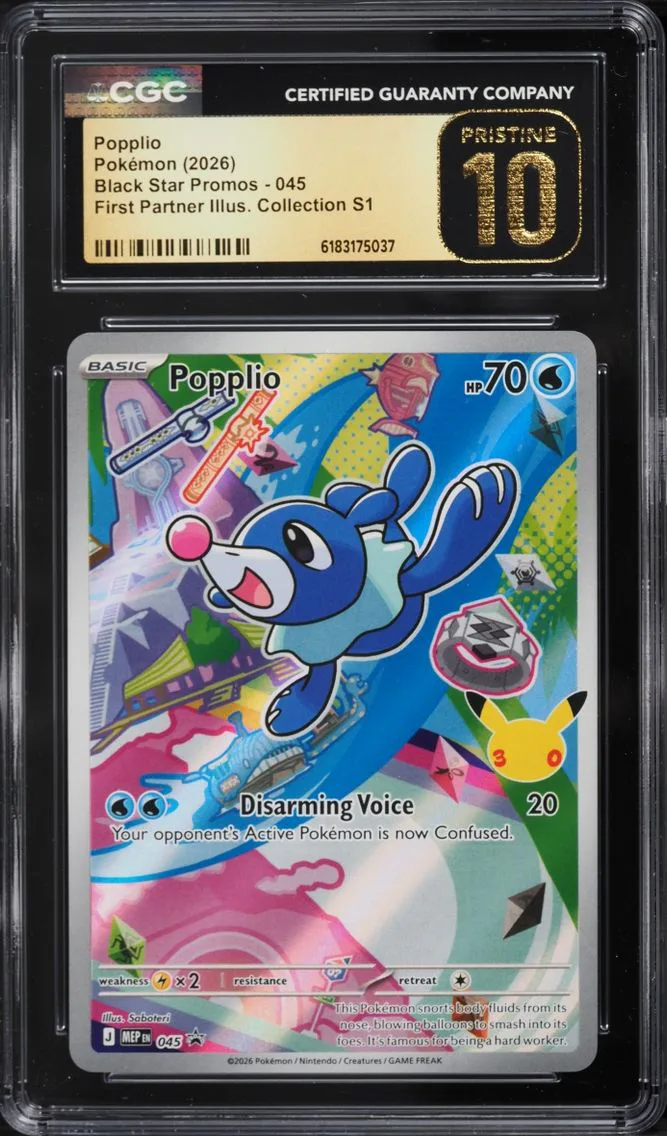 2026 #45 Popplio CGC 10 Pokemon Mega Promo First Partner Illustration Full Art