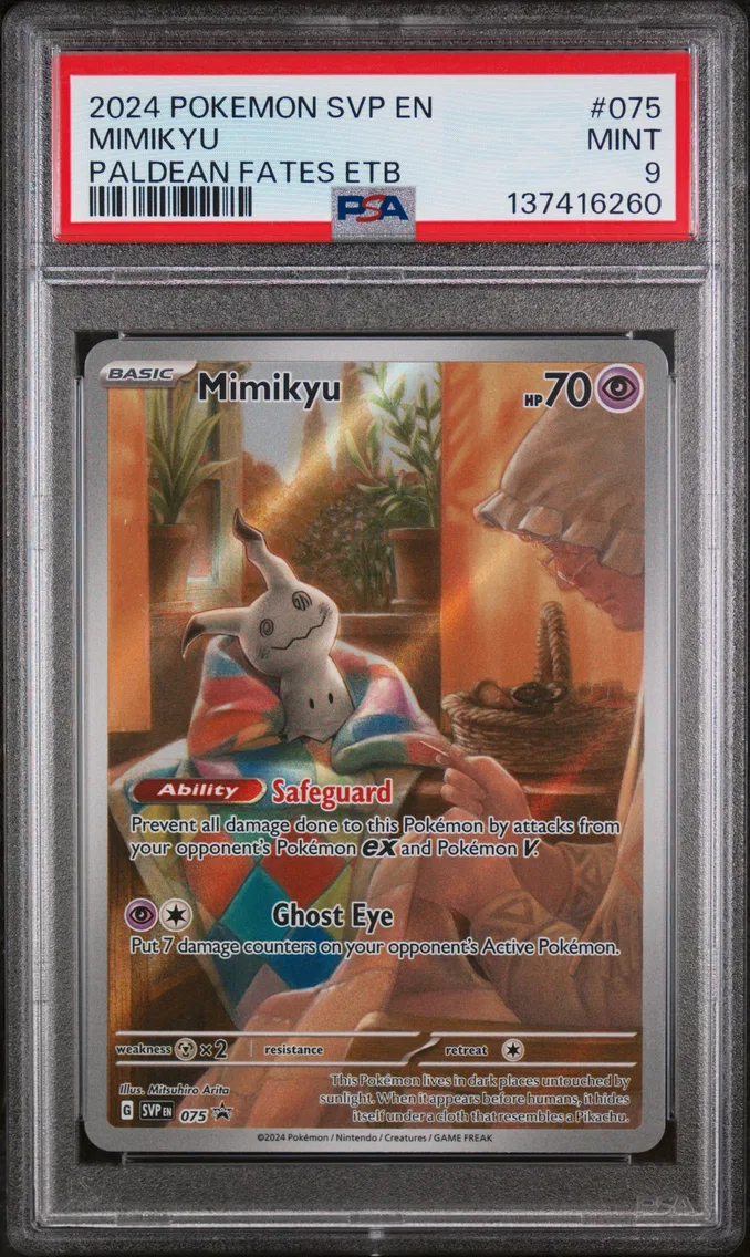2024 #075 Mimikyu PSA 9 Svp EN-SV Black Star Promo