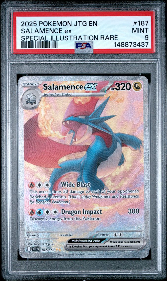 2025 #187 Salamence EX PSA 9 Jtg EN-Journey Together