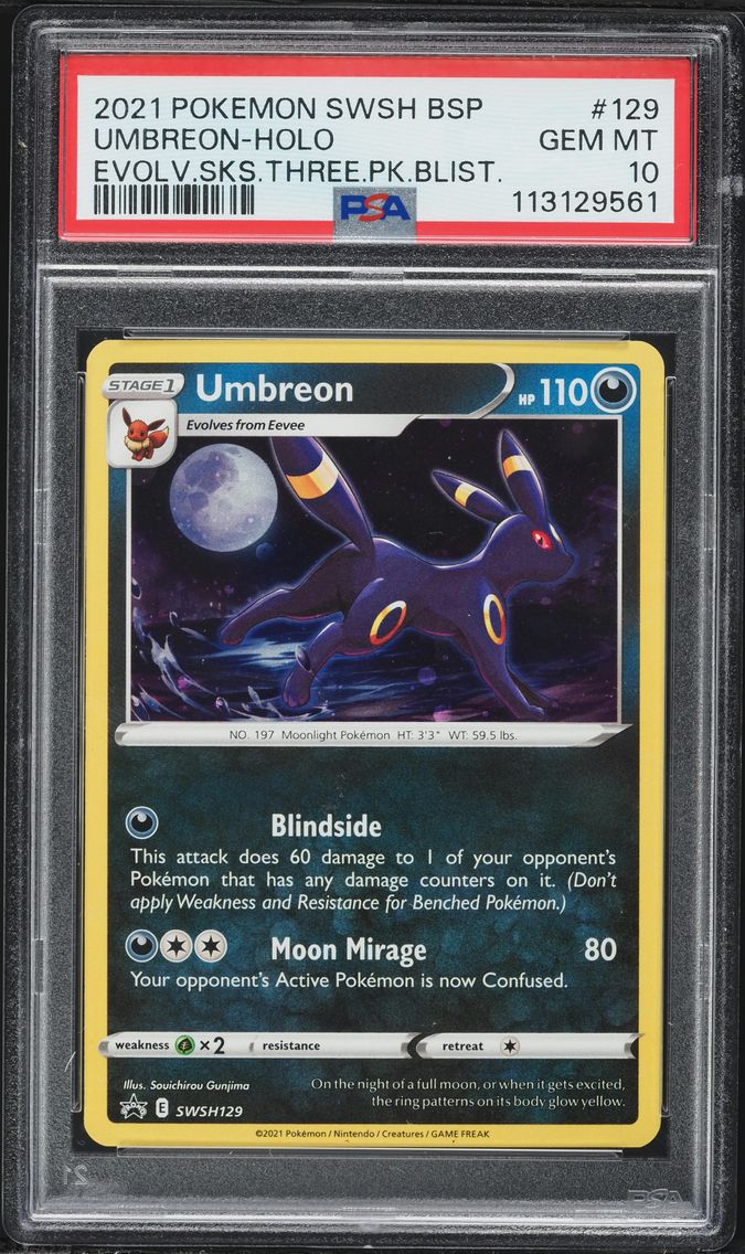 2021 #129 Umbreon-Holo PSA 10 Swsh Black Star Promo Pokemon