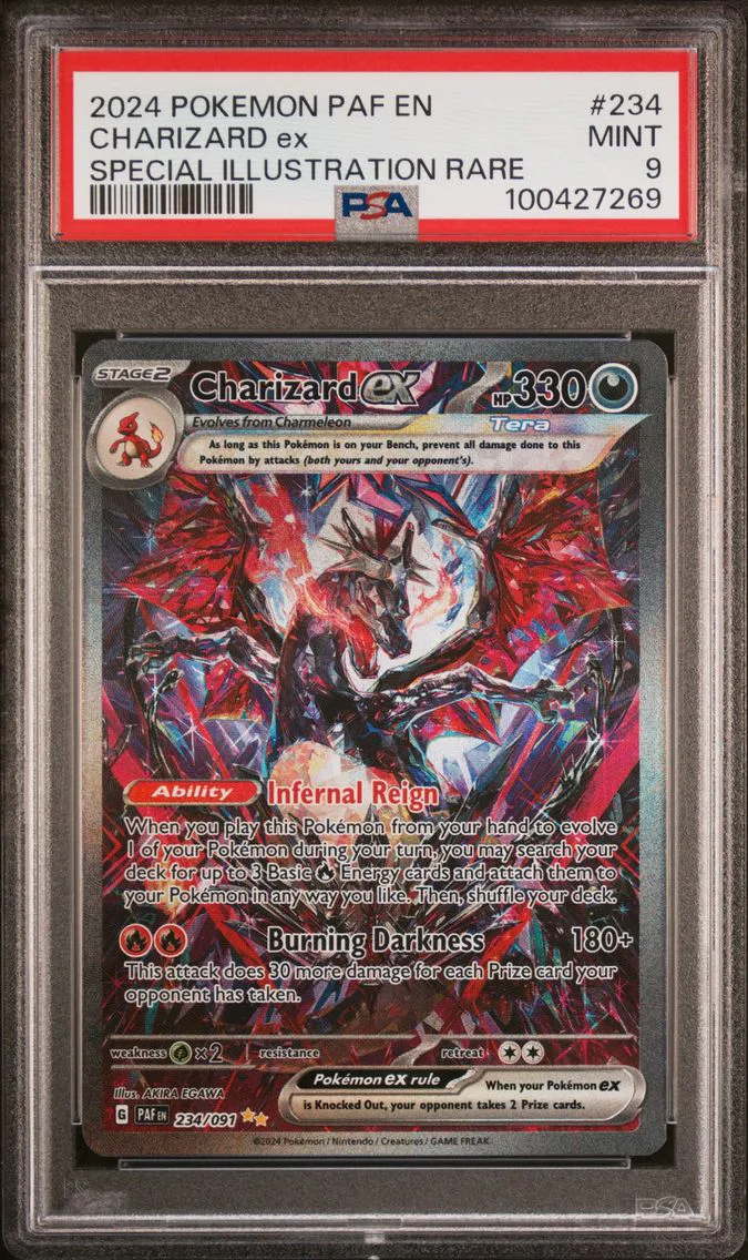 2024 #234 Charizard ex PSA 9 Paldean Fates - PAF EN - English Pokemon
