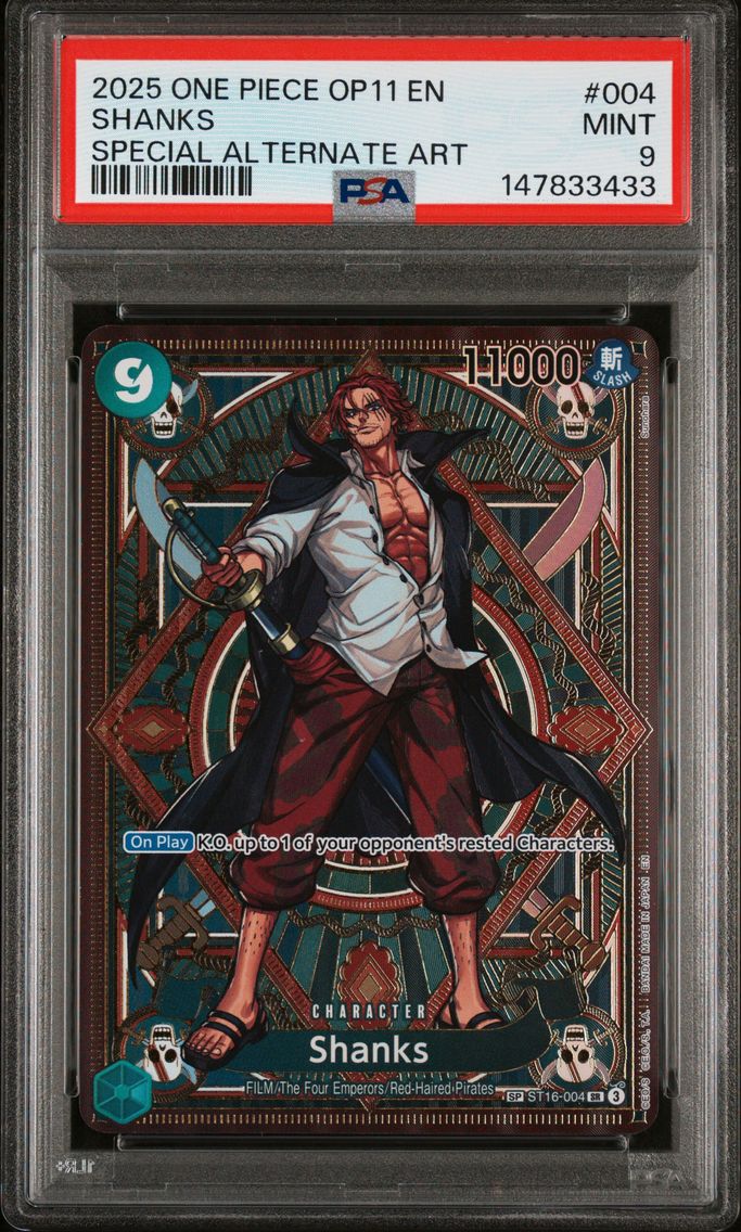 2025 #004 Shanks PSA 9 One Piece OP11-A Fist of Divine Speed
