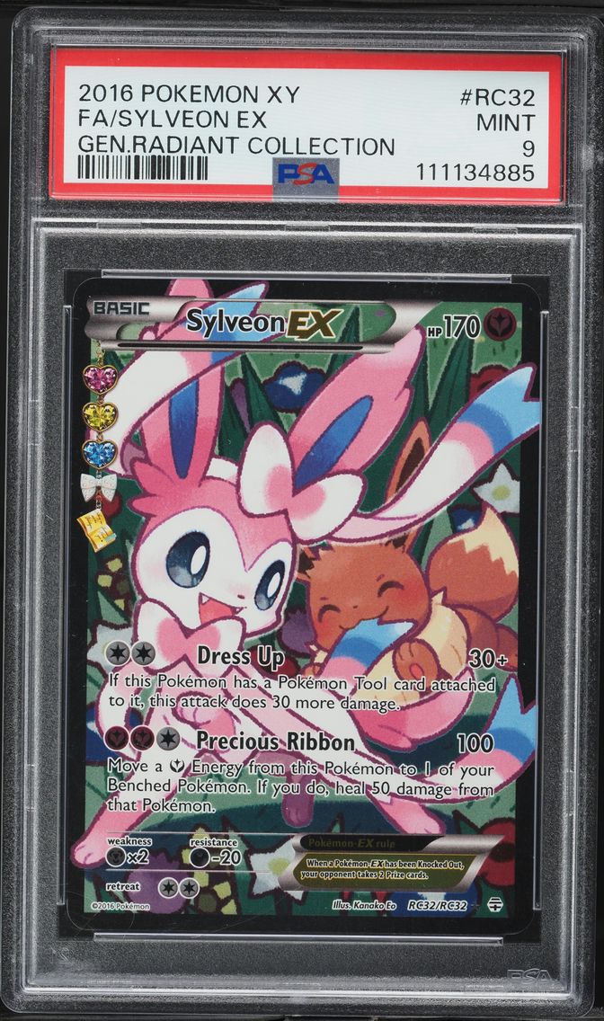 2016 #RC32 Full Art/Sylveon EX PSA 9 XY Generations Radiant Collection Pokemon