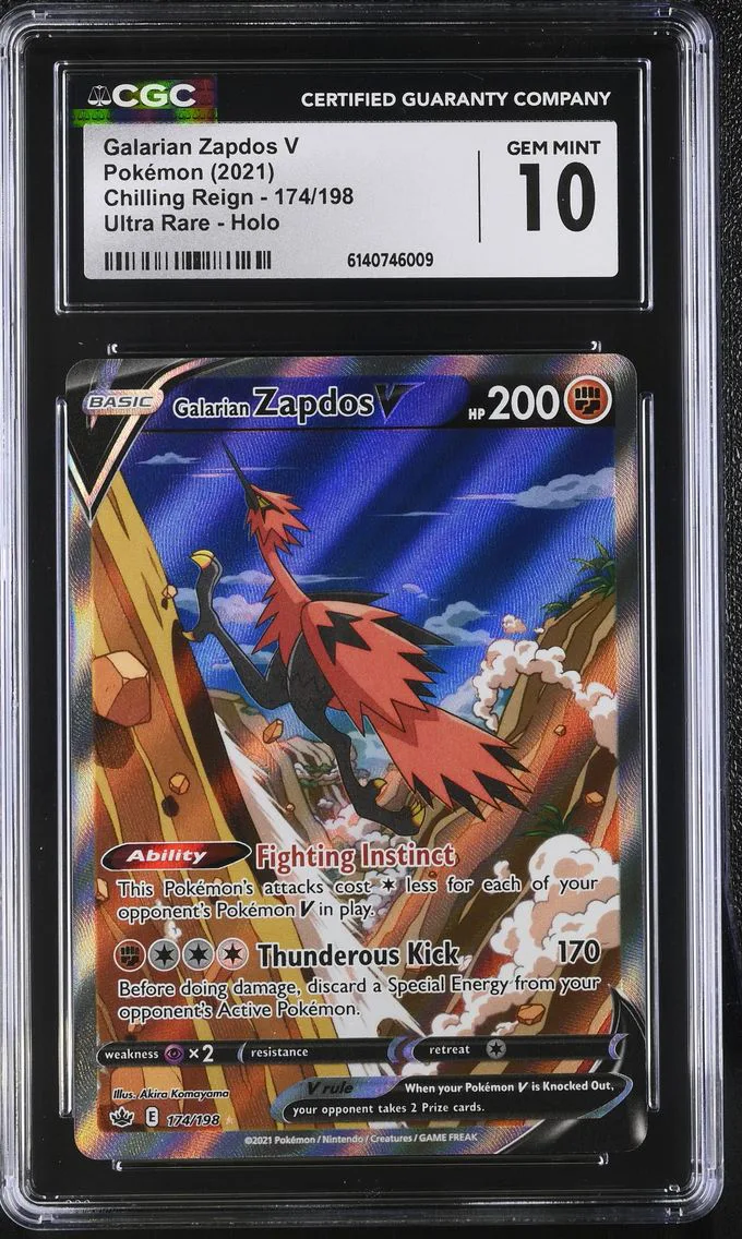 2021 Chilling Reign - English Galarian Zapdos V #174 CGC 10