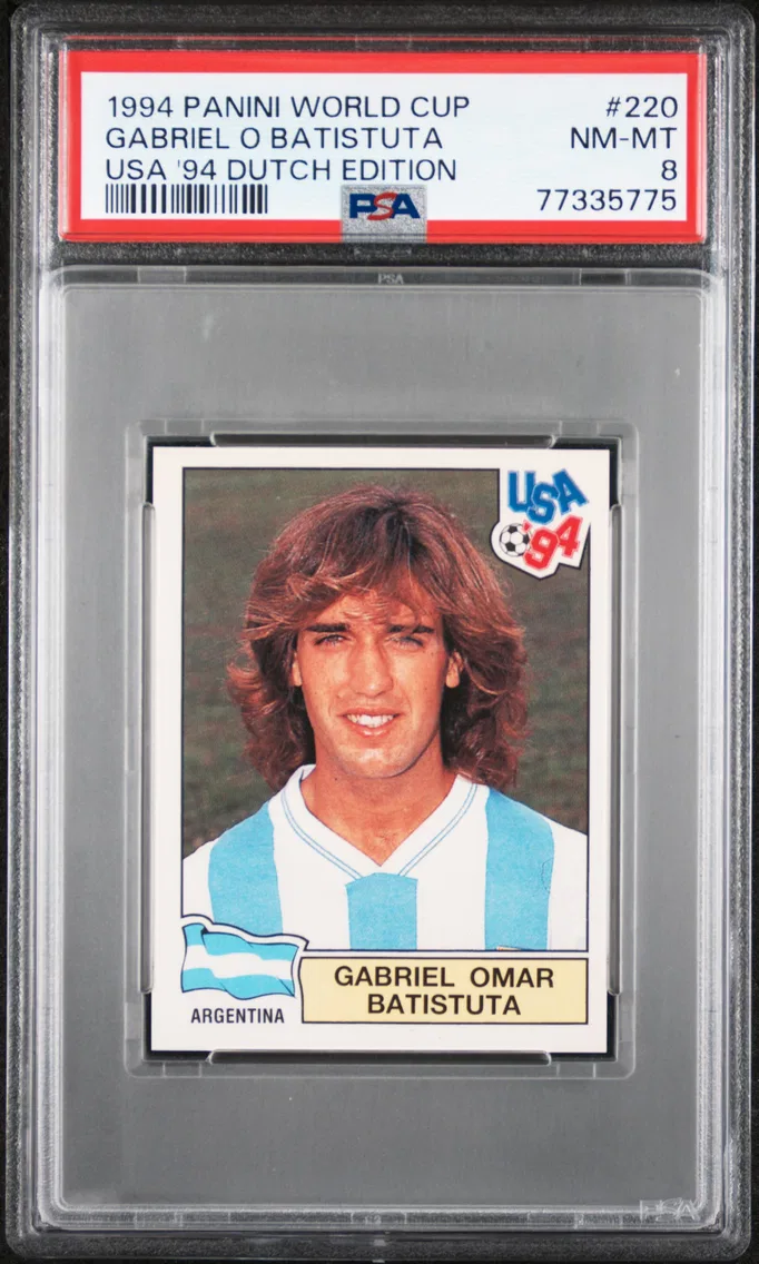 1994 #220 Gabriel Omar Batistuta PSA 8 Panini World Cup USA '94 Dutch Edition