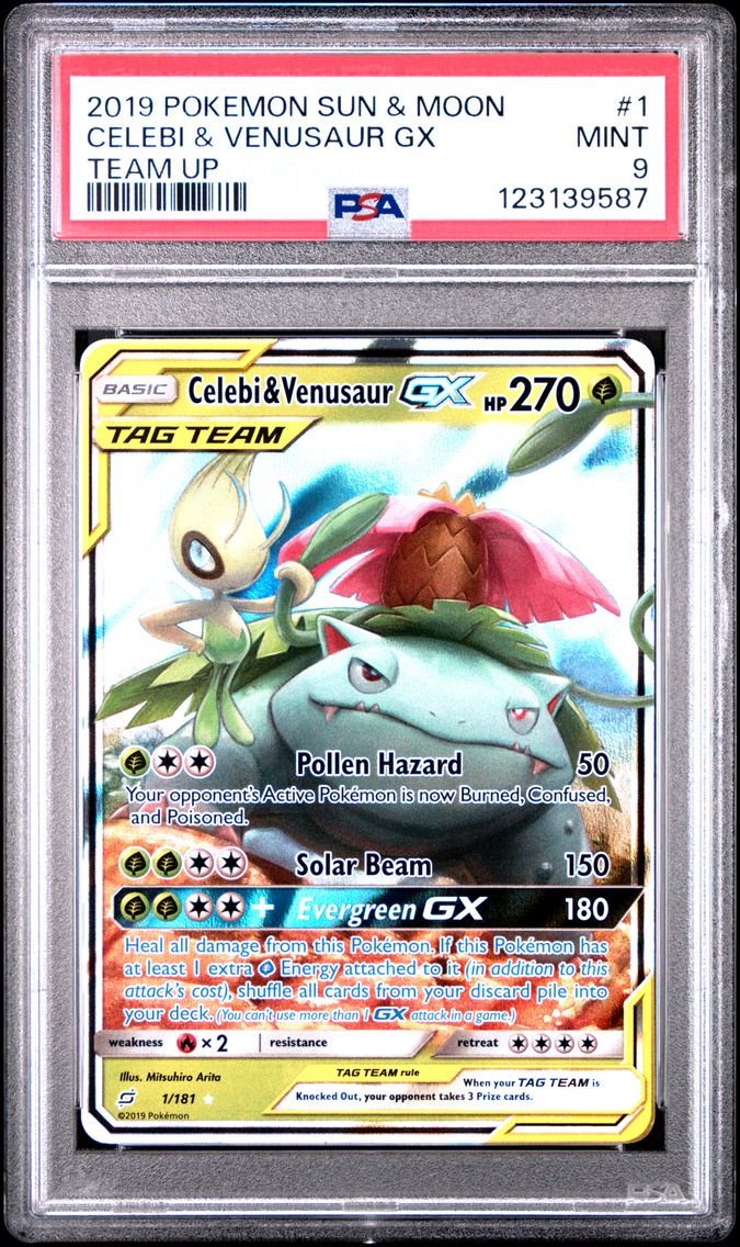 2019 #1 Celebi & Venusaur GX PSA