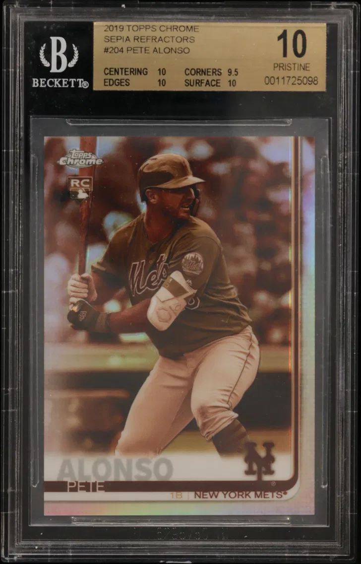 2019 #204 Pete Alonso BGS 10 Topps Chrome Sepia Refractors