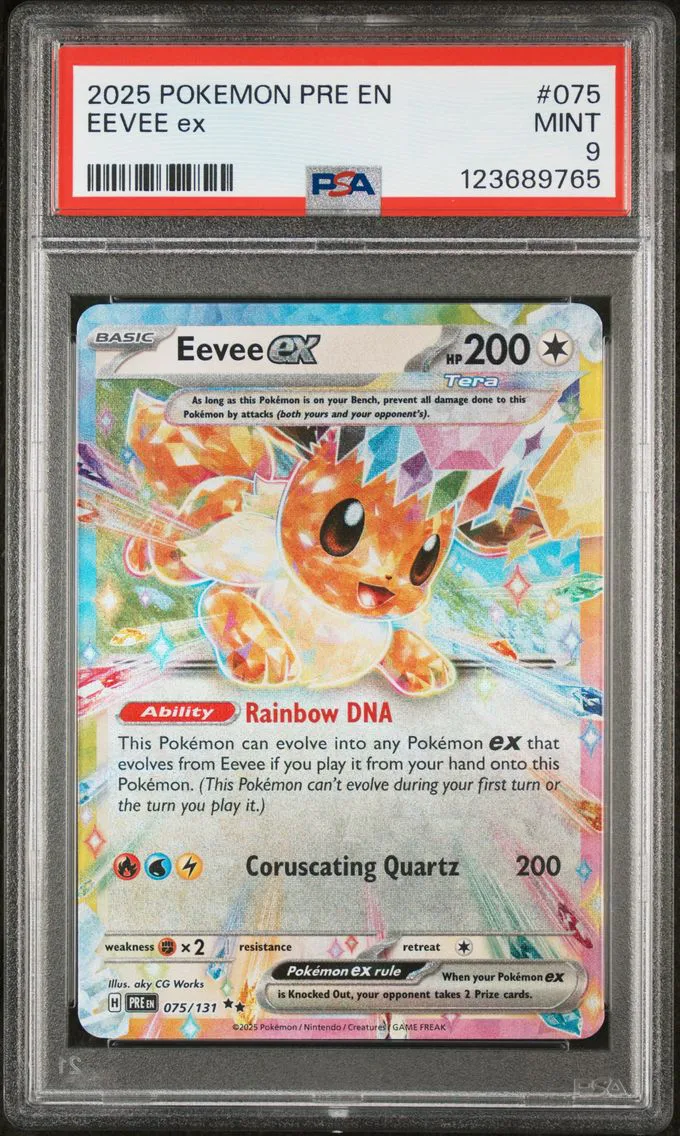 2025 #075 Eevee EX PSA 9 Pre EN-Prismatic Evolutions
