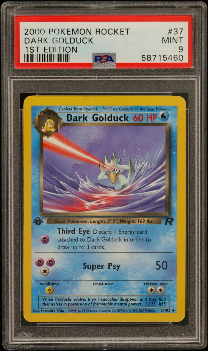 2000 Pokemon Rocket Dark Golduck 1st Edition Rocket #37 PSA 9