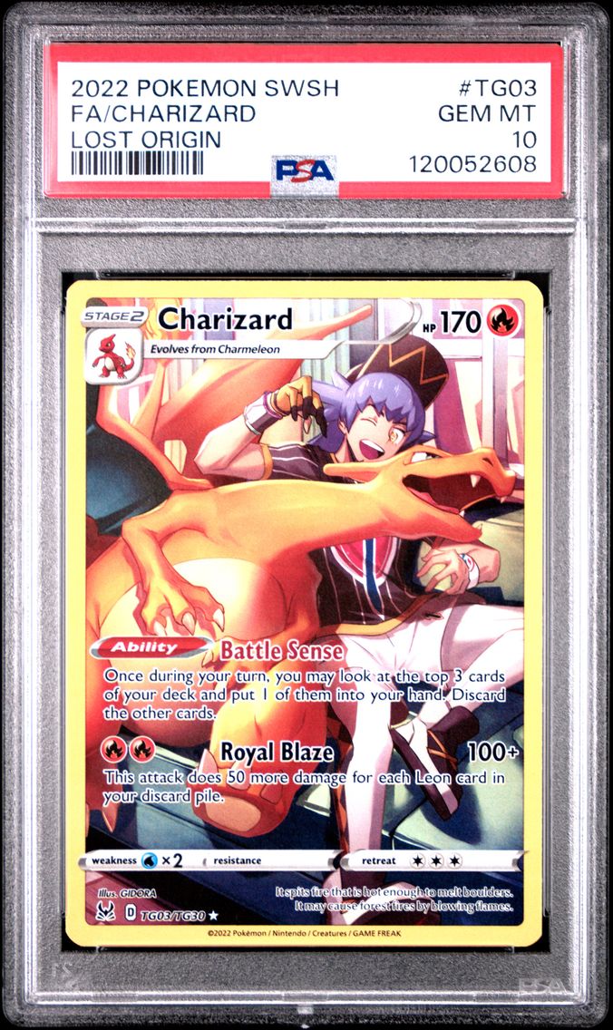 2022 #TG03 Full Art/Charizard PSA 10 Sword & Shield Lost Origin Pokemon